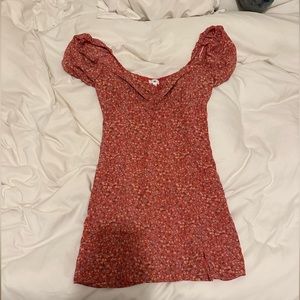 Floral tie front mini dress XS